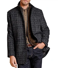 Johnston & Murphy Upton Plaid Wool Blend Car Coat