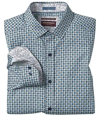 Johnston & Murphy Wavy Diamond Print Long Sleeve Woven Shirt