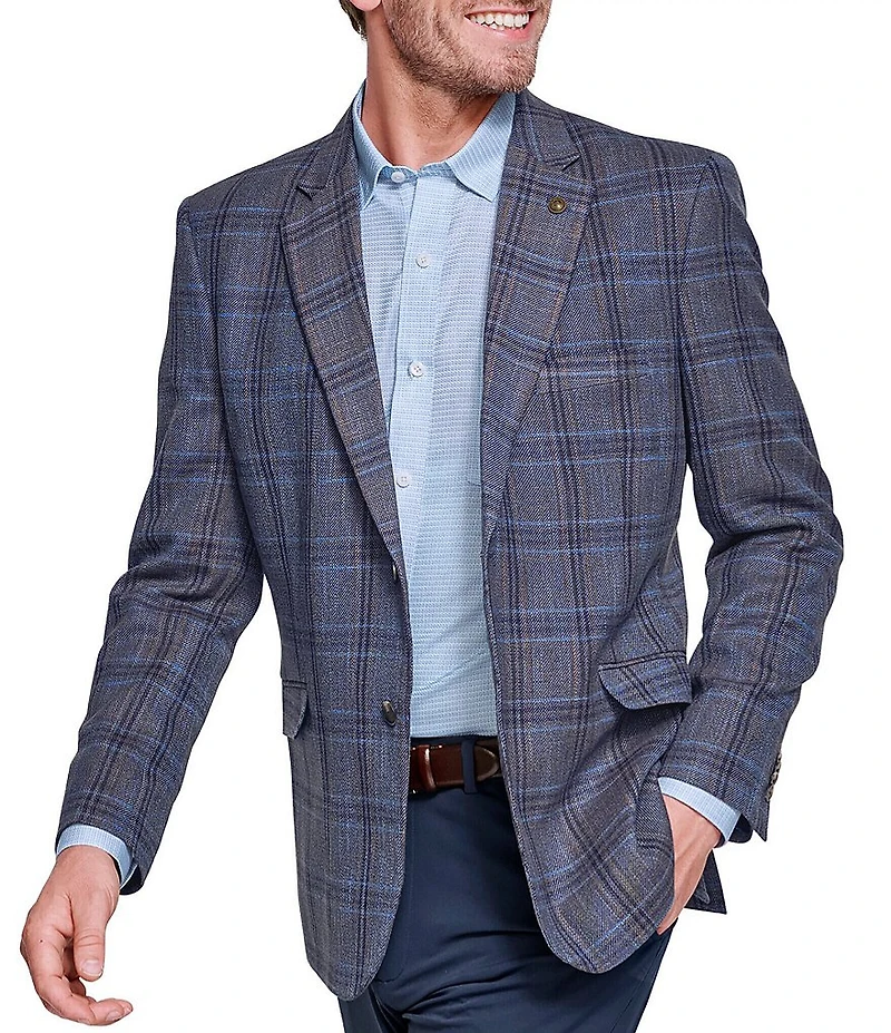 Johnston & Murphy Windowpane Dress Plaid Blazer