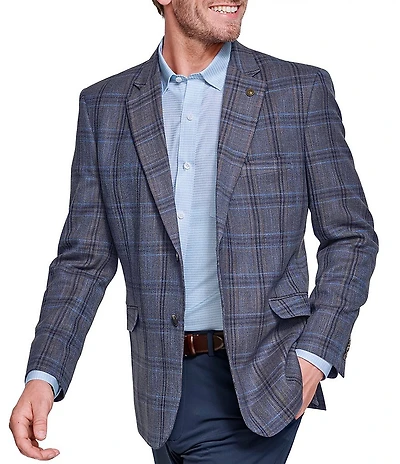 Johnston & Murphy Windowpane Dress Plaid Blazer