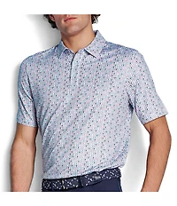 Johnston & Murphy XC+ Ace Performance Martini Print Short Sleeve Polo Shirt