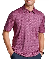 Johnston & Murphy XC+ Ace Performance Tonal Flamingo Print Short Sleeve Polo Shirt