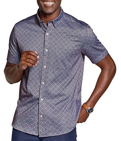 Johnston & Murphy XC Flex Ascend Diamond Short Sleeve Woven Shirt