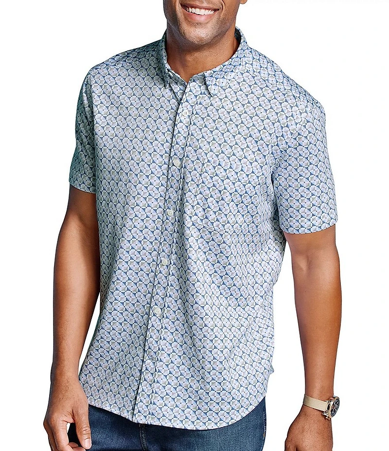 Johnston & Murphy XC Flex Ascend Grid Short Sleeve Woven Shirt