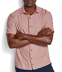 Johnston & Murphy XC+ Motion Grid Print Short Sleeve Woven Shirt