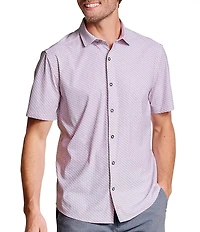 Johnston & Murphy XC+ Motion Martini Print Short Sleeve Woven Shirt
