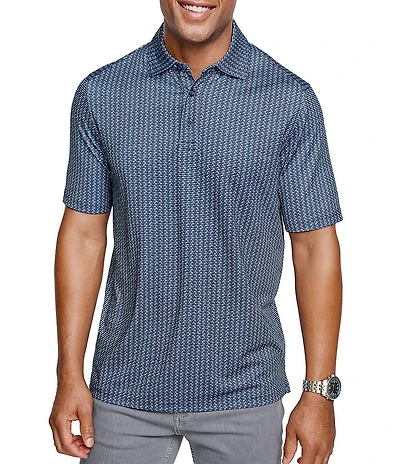 Johnston & Murphy XC4 Cool Degree Micro Shark Print Short Sleeve Polo Shirt