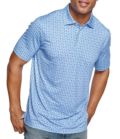 Johnston & Murphy XC4 Cool Degree Mini Martini Print Short Sleeve Polo Shirt