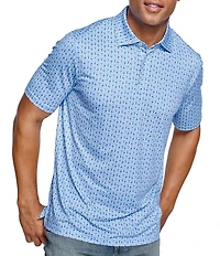 Johnston & Murphy XC4 Cool Degree Mini Martini Print Short Sleeve Polo Shirt