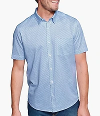 Johnston & Murphy XCFlex Birdseye Floral Print Short Sleeve Woven Shirt