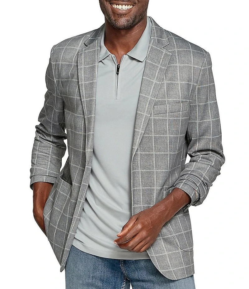 Johnston & Murphy XCFlex Plaid Unlined Knit Blazer