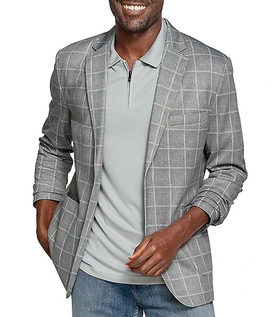 Johnston & Murphy XCFlex Plaid Unlined Knit Blazer