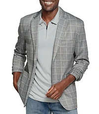 Johnston & Murphy XCFlex Plaid Unlined Knit Blazer