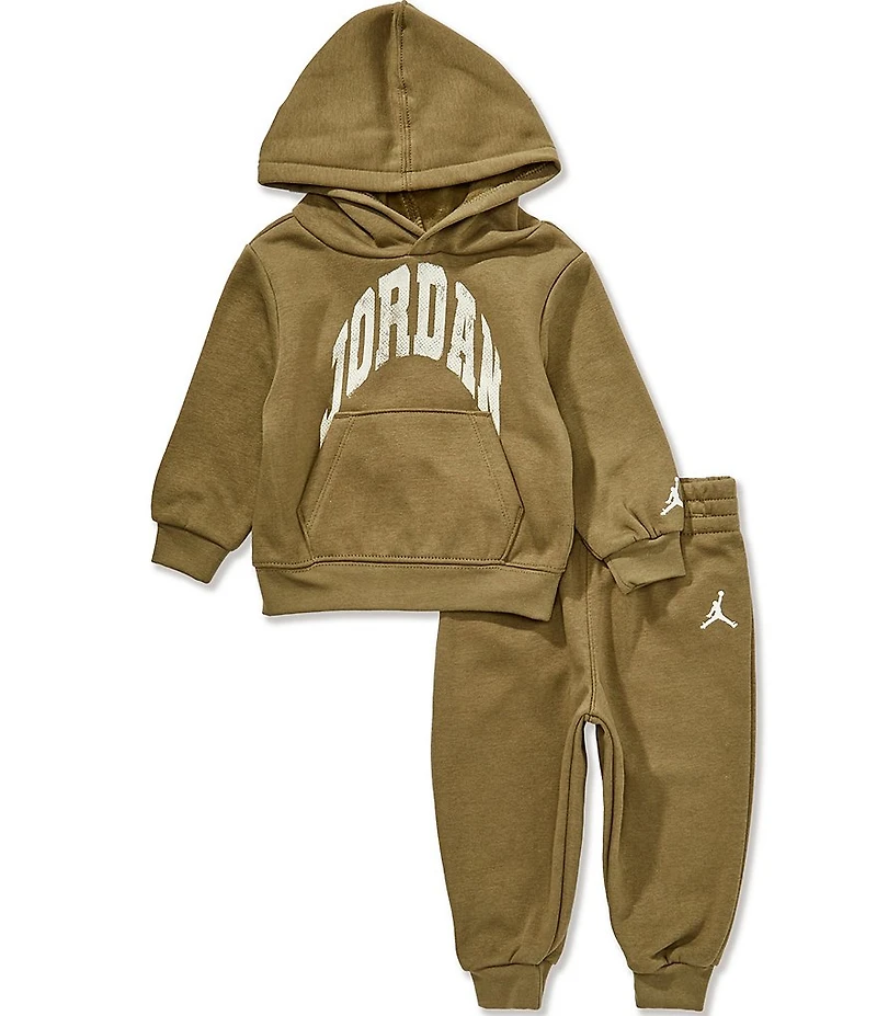 Jordan Baby Boys Long-Sleeve Logo Brushed-Fleece Hoodie & Matching Fleece Jogger Pants Set