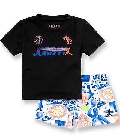 Jordan Baby Boys Short Sleeve Sports Club Jersey T-Shirt & French Terry Shorts Set