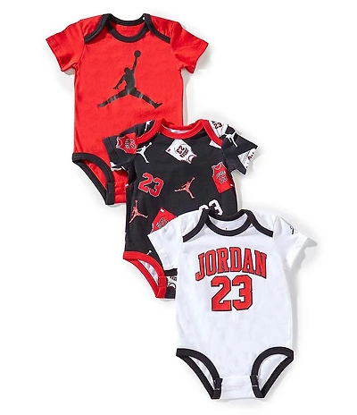 Jordan Baby Boys Short Sleeves MJ 23 Jersey 3-Pack Bodysuit