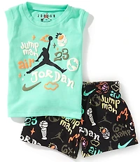 Jordan Baby Boys World Tour Knit Tee & Graphic Short 2-Piece Set