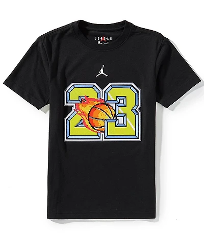 Jordan Big Boys Short-Sleeve Customized Air 23 Flame T-Shirt
