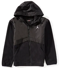 Jordan Big Boys Long-Sleeve Mixed-Media Fleece Hooded Jacket