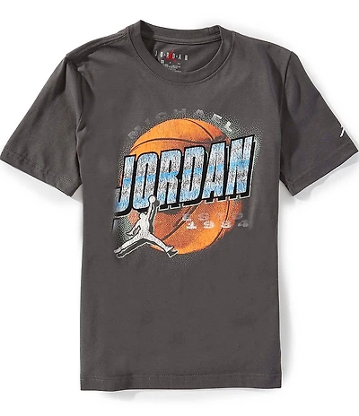 Jordan Big Boys Short Sleeve Distressed Chrome T-Shirt