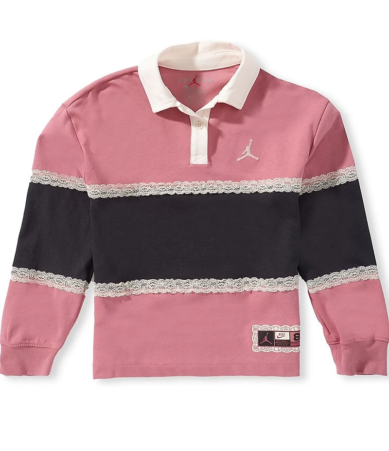 Jordan Big Girls Dri FIT She's An Allstar Rugby Sweatshirt