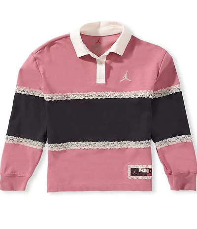 Jordan Big Girls Dri FIT She's An Allstar Rugby Sweatshirt