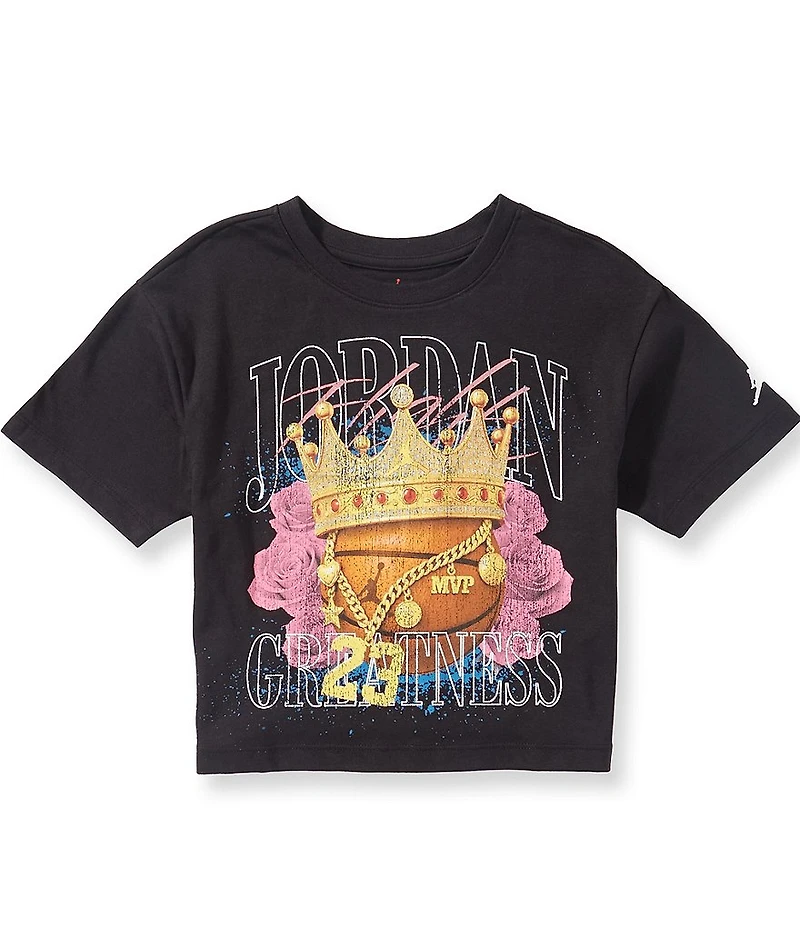 Jordan Big Girls Short Sleeve '23' Greatness Crown Tee