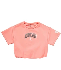 Jordan Big Girls Short Sleeve 'JORDAN' Cropped Bubble Hem T-Shirt