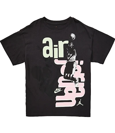 Jordan Big Girls Short Sleeve MJ Air Jumble Tee Shirt