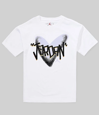 Jordan Big Girls Sketched Heart Jordan Graphic Tee