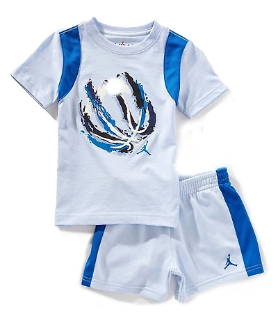 Jordan Little Boys Short Sleeve Basketball Graphic T-Shirt & Matching Shorts Set