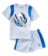 Jordan Little Boys Short Sleeve Basketball Graphic T-Shirt & Matching Shorts Set