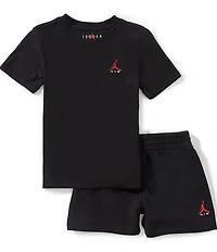 Jordan Little Boys Brooklyn Short Sleeve Jersey T-Shirt & Fleece Shorts Set