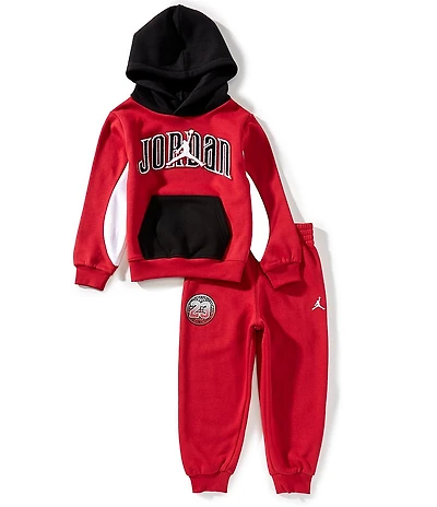 Jordan Little Boys Long-Sleeve Gametime Color Block Fleece Hoodie & Solid Fleece Jogger Pants Set