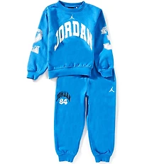 Jordan Little Boys Long Sleeve Logo Detailed Fleece Sweatshirt & Matching Jogger Pants Set