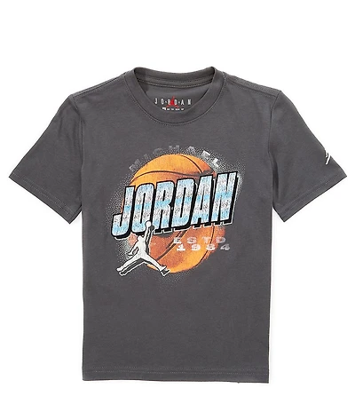 Jordan Little Boys Short Sleeve Distressed Chrome T-Shirt