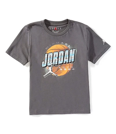 Jordan Little Boys Short Sleeve Distressed Chrome T-Shirt