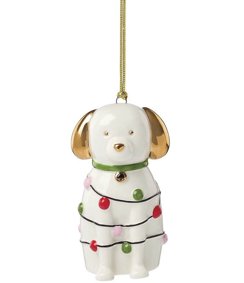 kate spade new york Be Jolly Collection Dog Wrapped in Lights Ornament