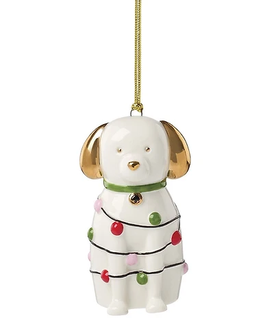 kate spade new york Be Jolly Collection Dog Wrapped in Lights Ornament