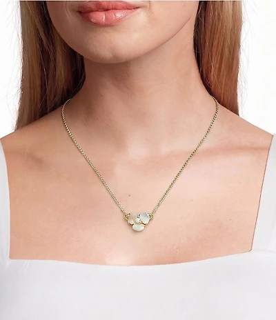 kate spade new york Disco Pansy Mother-of-Pearl Mini Pendant Necklace