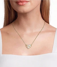 kate spade new york Disco Pansy Mother-of-Pearl Mini Pendant Necklace
