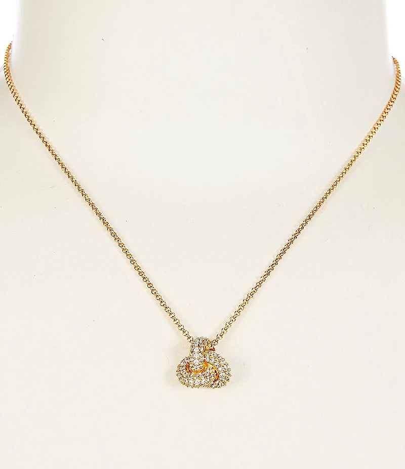 kate spade new york Double Knot Pave Short Pendant Necklace