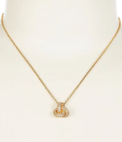 kate spade new york Double Knot Pave Short Pendant Necklace