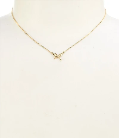 kate spade new york Girlie Pearlie Mini Bow Short Pendant Necklace