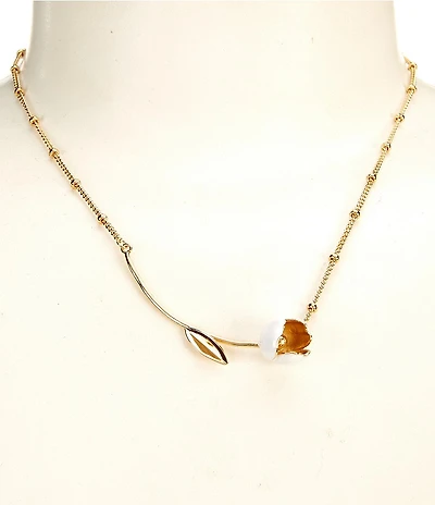 kate spade new york Golden Bloom Bar Short Pendant Necklace