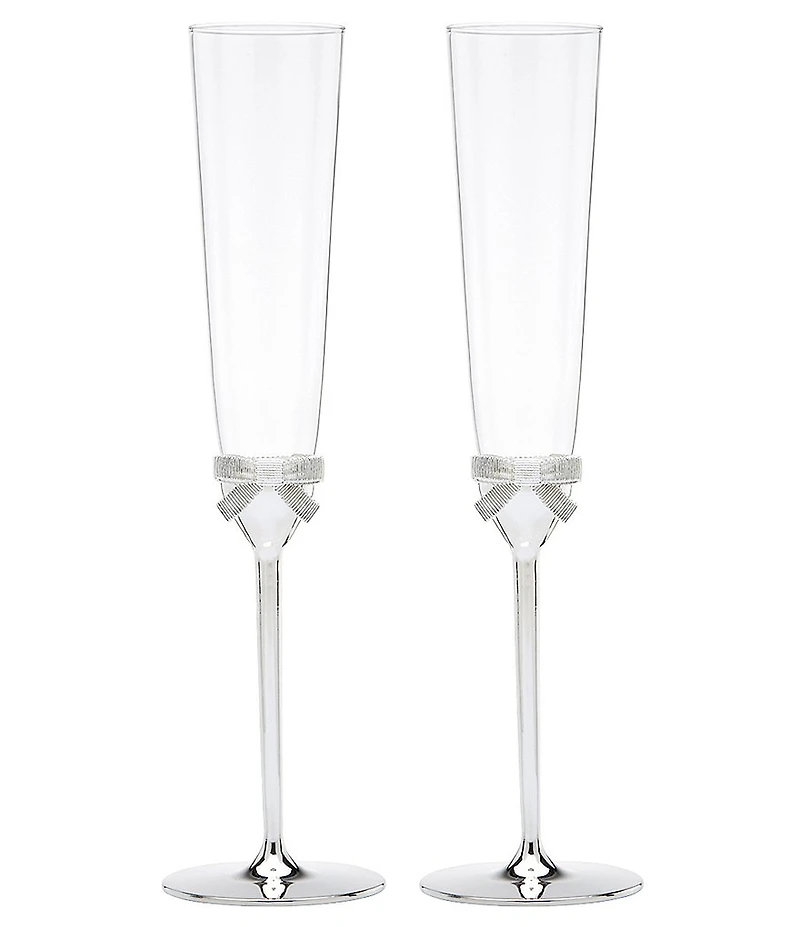 kate spade new york Grace Avenue Bow Wedding Toast Flute Pair