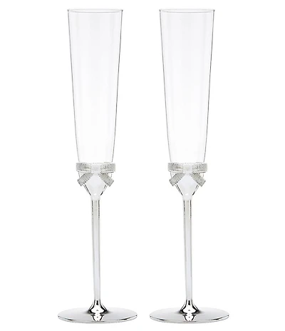 kate spade new york Grace Avenue Bow Wedding Toast Flute Pair