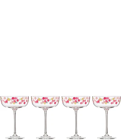 kate spade new york It's Raining Confetti Coupe Glasses, Set of 4