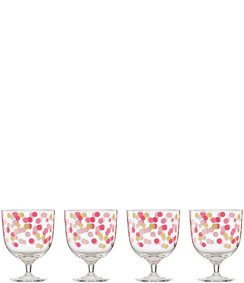 kate spade new york It's Raining Confetti Short Wine Glasses, Set of 4