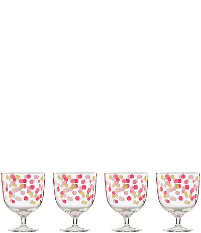 kate spade new york It's Raining Confetti Short Wine Glasses, Set of 4